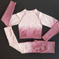 2 piece gym set women ombre seamless workout set yoga-5