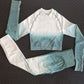 2 piece gym set women ombre seamless workout set yoga-2