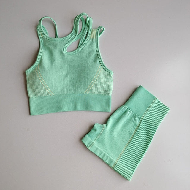 2pcs Seamless Yoga Sets Women Sport Wear-1
