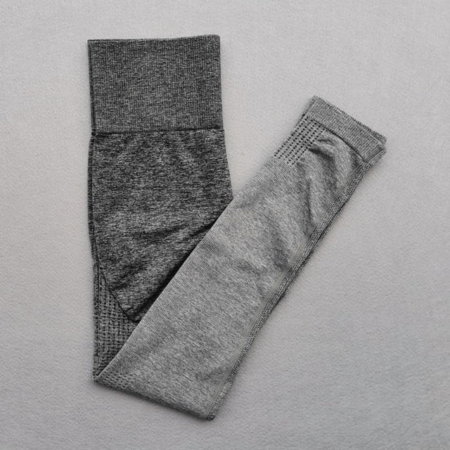 Women Yoga Set Gym Clothing Ombre Seamless Gradient Leggings+Long sleeve Top Workout Sport Suit Women Fitness Set Active Wear-5