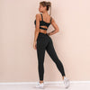 Seamless Solid Yoga Suit GYM Sporty Fitness Two Piece Set Running Sports Jogging Tracksuit Bra Top Leggings Workout Wear-5